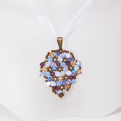 Pendant 45cm - Shea Grapes-Violet Organza - Pendant 45cm - Laiton bronze